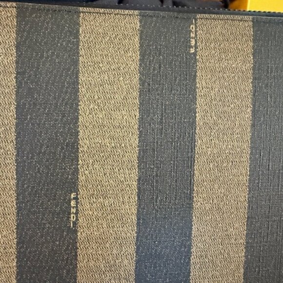 FENDI PEQUIN STRIPE CANVAS PORTFOLIO * NEVER USED! - Picture 3 of 11